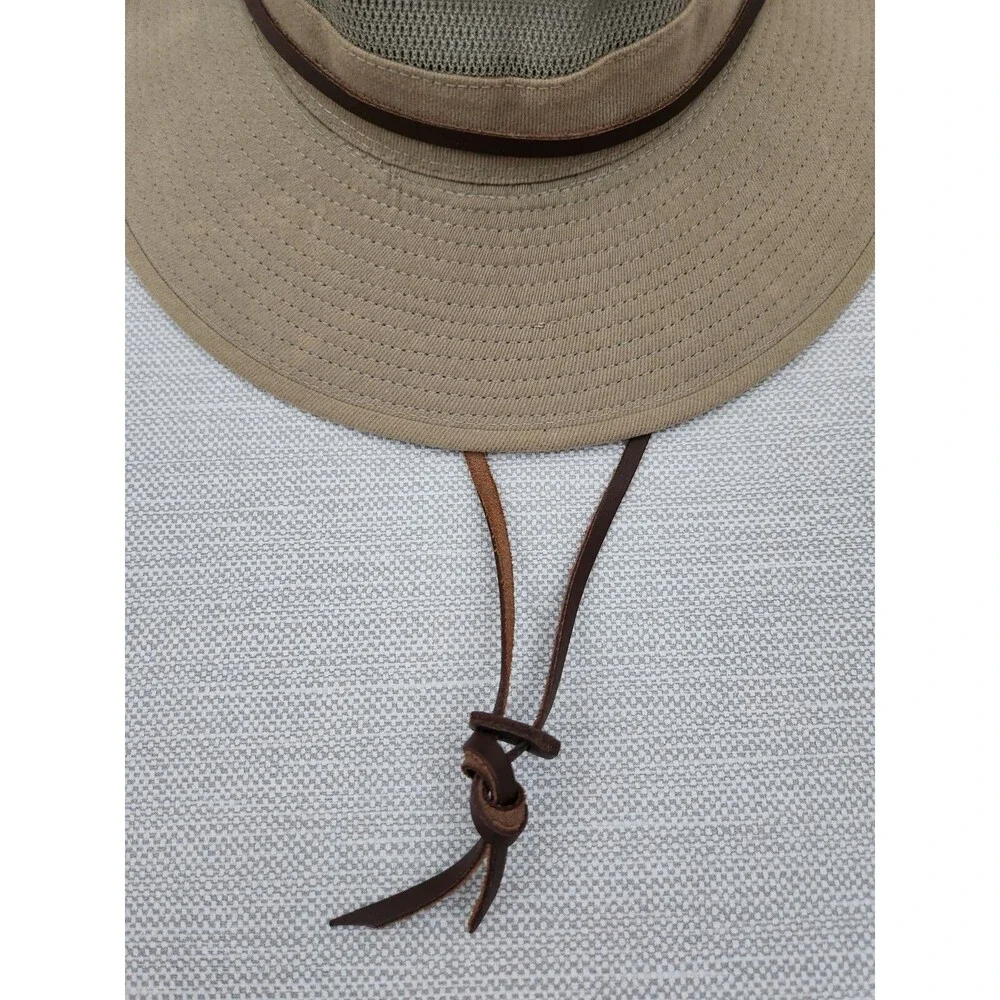 Dorfman Pacific Safari Mesh Cotton Outdoor Fishing Hat Green Taupe Men Small
